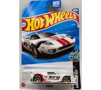Hot Wheels Ford GT - Coche de juguete fundido a presión, 59/250 blanco con rayas rojas, escala 1:64, serie modificada HW 4/5