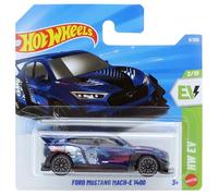 Hot Wheels - Ford Mustang Mach-E 1400 - HW EV 2/10 - JJH86 - Short Card - Coche de carreras eléctrico azul oscuro a escala 1:64 - Mattel 2026 - Modelo con licencia