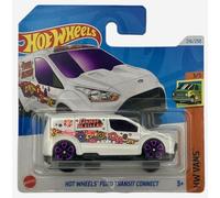Hot Wheels - Ford Transit Connect - HTF26 - TH - Treasure Hunt - HW Vans 3/5 - Blanco con diseño floral - Mattel 2024 (216/250) - 1:64 - Modelo de licencia
