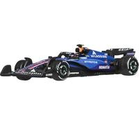 Hot Wheels Formula 1 Atlassian Williams Racing Carlos Sainz #55, Coche de Carreras metálico a Escala 1:64 con neumáticos Real Riders y carrocería metálica, JKD85