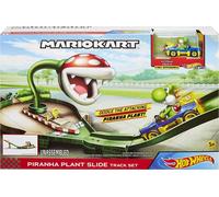 Hot Wheels GFY47 Playset Mario Kart Pista Yoshi Piranha Plant Con Vehículo