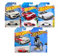 Hot Wheels Honda/Acura - Paquete de 5 unidades al azar. Paquete misterioso de variedad surtida (sin duplicados). [Los estilos pueden variar] Vehículos de juguete fundidos a escala 1:64