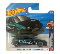 Hot Wheels Honda Civic Custom [Teal] Drag Racers 8/10, 159/250-1:64 Escala Diecast Vehículo de Juguete