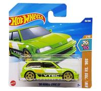 Hot Wheels Honda Civic EF HYX90 70s vs 90s 1/10 Short Card VTEC verde neón Honda Licencia Mattel 2025 1:64