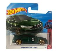 Hot Wheels Honda Civic Type R 2018 [Verde] Night Speed 3/10, 11/250-1:64 Vehículo de Juguete Fundido a Escala