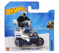 Hot Wheels - Honda Super Cub Custom - HW Moto 5/5 - HKK33 - Short Card - Motocicleta - Azul oscuro metálico - Mattel 2023 - 1:64