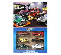 Hot Wheels HW Legends Coches y camiones, conjunto de seis vehículos metálicos de juguete a escala 1:64 con diseño de primera categoría (los estilos pueden variar), JBY78