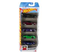 Hot Wheels - HW Motor Show Pack de 5 - JBJ89 - Aston Martin Vulcan, Ferrari SF90 Stradale, Ford GT, Lamborghini Huracán, Lotus Evija - Modelos con licencia oficial - Mattel 2025 (90/250) - 1:64