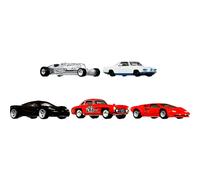 Hot Wheels Jay Lenos contenedor de garaje Set 5 coches Premium escala 1:64 En contenedor coleccionable MetalMetal Realriders regalo para coleccio