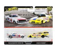 Hot Wheels JBL01 Premium - Juego de 2 Mini Coches 72 Plymouth Cuda FC/Rob N, Color Rosa