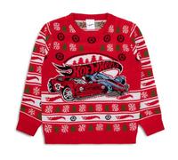 Hot Wheels Jersey de Navidad | Jersey de Navidad para niños | Sudadera de Navidad de punto acrílico para niños | Hotwheels Regalos para niños, rosso, 4-5 años