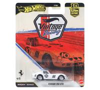 Hot Wheels Ferrari 250 GTO, Coche de Juguete Premium a Escala 1:64, con neumáticos Real Riders y Carrocería y Chasis Metal/Metal, JKF25
