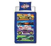 Hot Wheels - Juego de Funda de edredón para Cama Individual con diseño de Bestia con Licencia Oficial, Ropa de Cama Reversible de 2 Caras, Incluye Funda de Almohada a Juego, Dormitorio