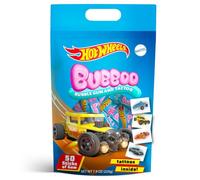Hot Wheels Juego de goma de mascar y tatuajes temporales - Bubboo con 50 piezas de chicle en 5 sabores y 50 tatuajes temporales para niños, paquete de recuerdos de fiesta de Hot Wheels