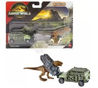 Hot Wheels Jurassic World Rebirth - Figura de dinosaurio (Tyranno-Hauler Tyrannosaurus Rex)