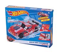 Hot Wheels - Kit de metal para construir y personalizar vehículos, auto de carreras muscular y soplado, personalizable con calcomanías, herramientas de construcción fáciles incluidas para niños de 8