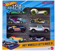 Hot Wheels Let’s Race 8-Pack de Coches | Pack de 8 coches y camiones de juguete 1:64 de la serie Netflix, colección instantánea para jugar o exhibir, JGK18