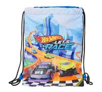 HOT WHEELS LET'S RACE - Mochila Saco Plano Junior, Mochila, Ideal para Niños de Diferentes Edades, Cómoda y Versátil, Calidad y Resistencia, 26x34 cm