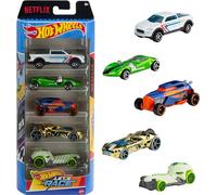 Hot Wheels Let's Race, Pack 5 Coches de Juguete a Escala 1:64 con Diferentes diseños llamativos, Regalo para niños y niñas +3 años, HXM17