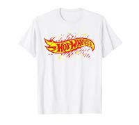 Hot Wheels - Logotipo destrozado Camiseta, Hombre, Blanco, XXL