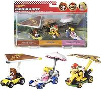 Hot Wheels Mario Kart Mini Vehículos 3er Pack (Mario, Bowser, Princesa Peach )