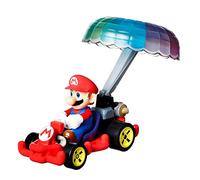 Hot Wheels Coche Diecast Mario Parachute Mario Kart Escala 1:64 Tubo y Paracaídas HDB40