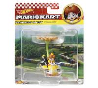 Hot Wheels Mario Kart Princess Dasiy Kart estándar con planeador de flor, vehículo de juguete para niños a partir de 3 años en escala 1:64 con accesorios de planeador