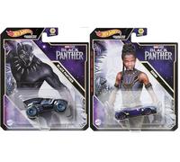 Hot Wheels Marvel Black Panther y Shuri Character Cars - Paquete de 2 vehículos fundidos a presión