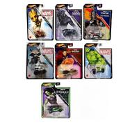 Hot Wheels Marvel Character Cars Pack de 7 Vehículos - Groot, Black Panther, Thor, Rocket, Doctor Strange, Hulk y She Hulk