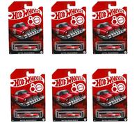 Hot Wheels Mattel Dream Mobile 80th Anniversary Collector's Edition - Pack de 6 unidades retro futurista 1:64 Die-Cast Cars Ages 3+