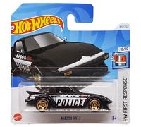 Hot Wheels - Mazda RX-7 - HW First Response 8/10 - HTD54 - Short Card - Police - Negro - Mattel 2024-1:64