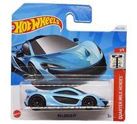 Hot Wheels - McLaren P1 - Quarter Mile Heroes 1/5 - HTB85 - Short Card - Coche deportivo - Azul claro metálico - Mattel 2024 - 1:64