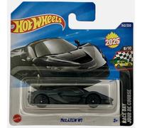 Hot Wheels McLAREN W1 - Race Day 6/10 - JBC17 - Tarjeta corta - Negro - Mattel 2025 - Modelo McLaren con licencia oficial - Supercar a escala 1:64