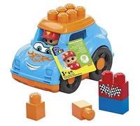 Hot Wheels Mega Bloks Ricky Coche de Carreras Vehículo de Juguete con muñeco y Bloques de construcción, +1 año