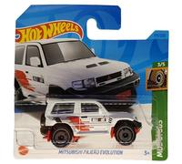 Hot Wheels - Mitsubishi Bajero Evolution - Mud Studs 3/5 - HKK36 - Short Card - Blanco - Rally Art - Mattel 2023