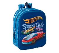 HOT WHEELS - Mochila de Guardería 3D, Fácil Limpieza, Ideal para Niños de Diferentes Edades, Cómoda y Versátil, Calidad y Resistencia, 22x10x27 cm