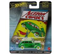 Hot Wheels Modelo de Coche Superman Action Comics 1 Action Sedan - Die Cast Escala 1:64 - Longitud 8 cm - HVJ50 - Serie Pop Culture
