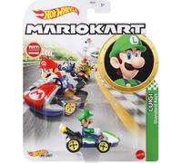 Hot Wheels Modelo DieCast Luigi versión Standard Kart de Super Mario Kart - Escala 1:64 Longitud 5cm (HW GLP37)