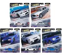 Hot Wheels Modern Classics - Juego de coches fundidos a presión, paquete de 5, Nissan Skyline GTR, Mercedes-Benz 190E, Subaru Forester STI, edición limitada FPY86-961E