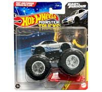 Hot Wheels Monster Truck Nissan Skyline, Fast & Furious incluye coche aplastado