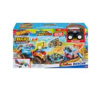 Hot Wheels Monster Trucks Arena Smashers Color Shifters 5-Alarm Rescue Playset
