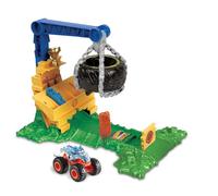 Hot Wheels Monster Trucks Arena Smashers Reto de Rhinomite Pista para Coches de Juguete con 1 vehículo, obstáculo y 2 Coches aplastados, +3 años (HTP18)