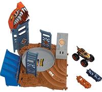 Hot Wheels Monster Trucks Arena World Reto de los Donuts Tiger Shark Pista para Coches de Juguete, +3 años (Mattel HNB93)