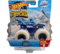 Hot Wheels Monster Trucks Blizzard Bashers Tiger Shark con coche reaplastable