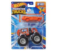 Hot Wheels Monster Trucks - Camión de juguete Will Trash It All + Station Wagon naranja para niños a partir de 3 años