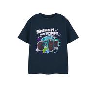 Hot Wheels Monster Trucks Camiseta de Manga Corta Azul Marino para niños | Camiseta gráfica Smash and Roar para niños | Ropa Smash and Roar | Mercancía Oficial niños