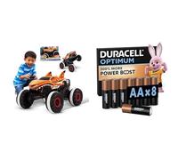 Hot Wheels Monster Trucks Coche Teledirigido, Coche de Juguete Radio Control teledirigido Tiger Shark Unstoppable + DURACELL Optimum Pilas AA (Paquete de 8) - Pilas alcalinas 1,5 V