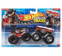 Hot Wheels Monster Trucks, coctelera de huesos y 5 alarmas, paquete de 2, vehículos de juguete fundidos a escala 1:64