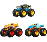 Hot Wheels Monster Trucks Color Shifters Pack 3 Coches de Juguete Que cambian de Color con Agua, +4 años (Mattel HGX20)