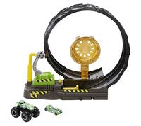 Hot Wheels Monster Trucks Conjunto Reto de Loopings Épicos - Camión y Coche Incluidos - Lanzador y Rampa - Escala 1:64 - Regalo para Niños de 4+ Años, HBH70